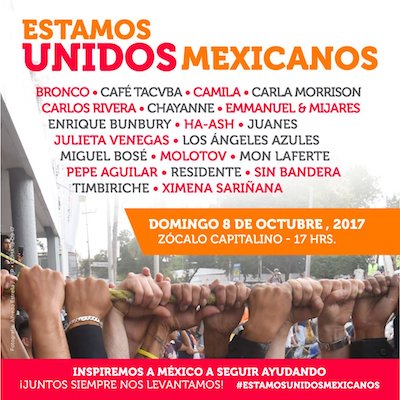 Realizarán concierto ‘Estamos Unidos Mexicanos’ en el Zócalo