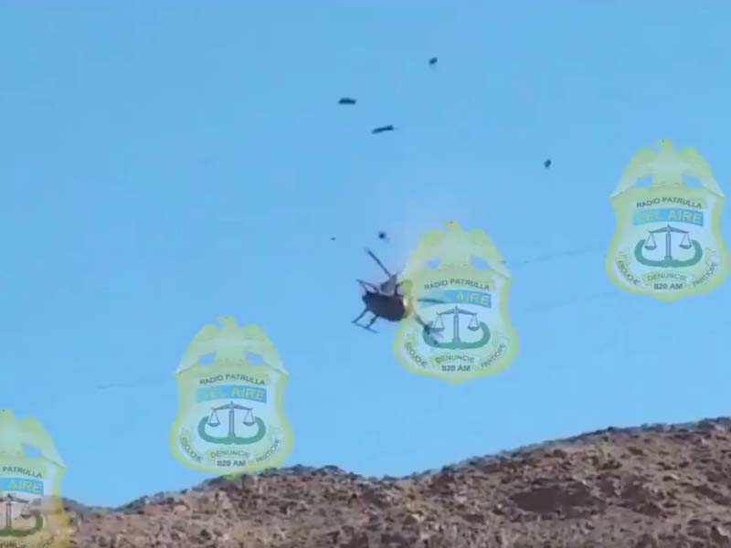 Cae helicóptero de la Policía Estatal de BC; 4 muertos