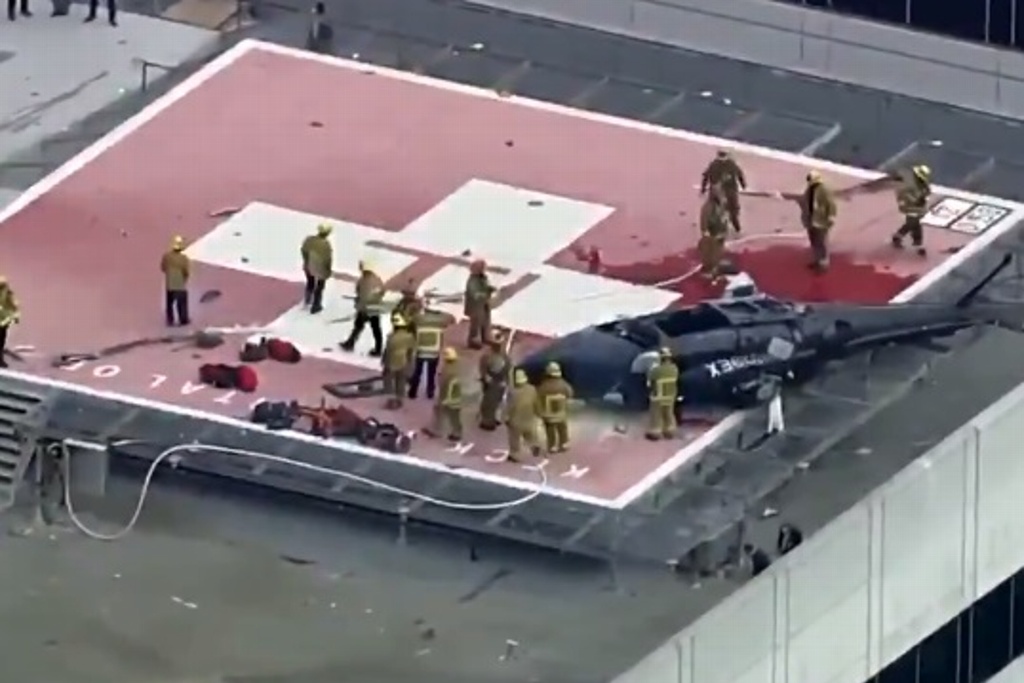 Se estrella helicóptero con corazón para trasplante, lo rescatan y se les cae