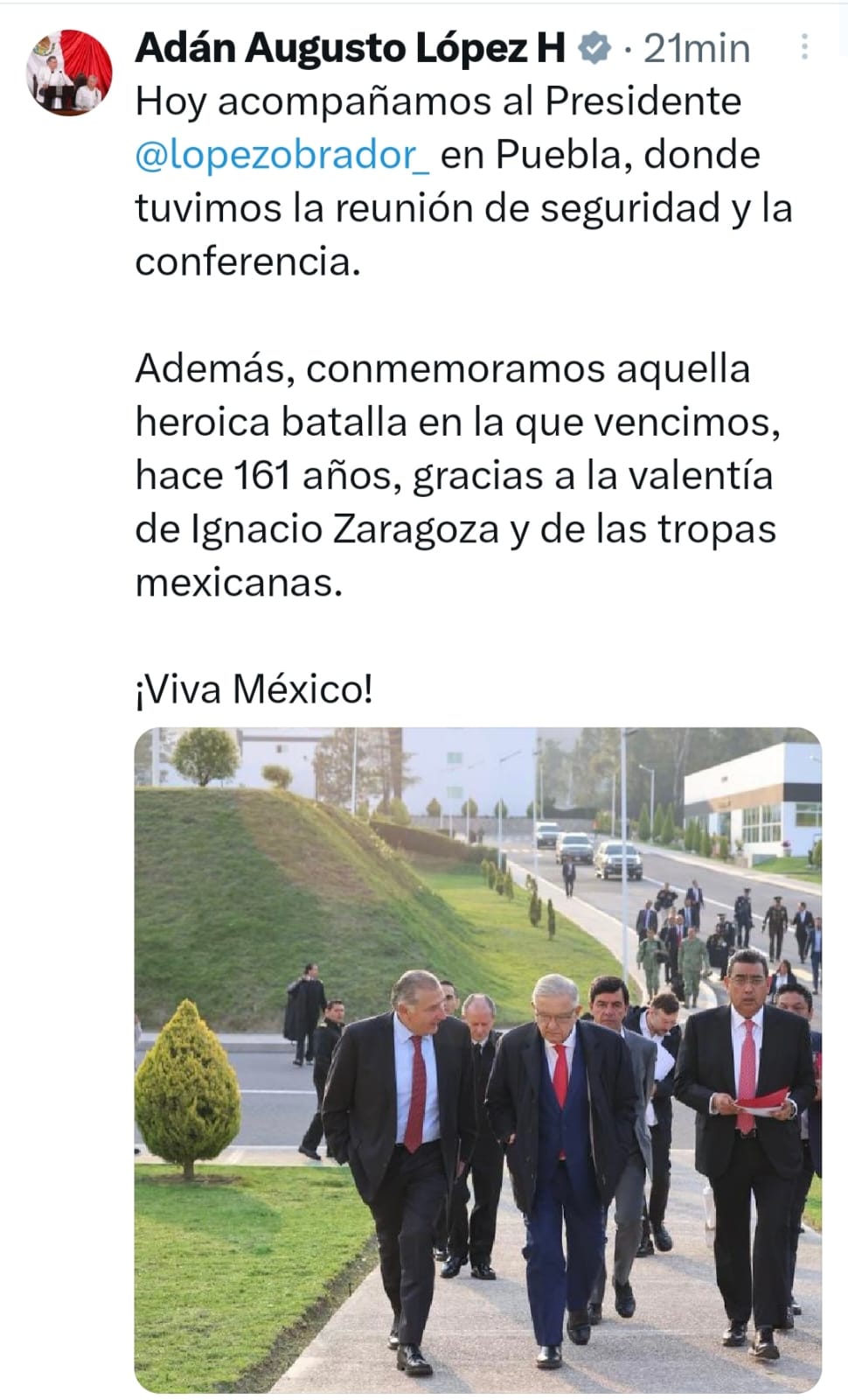 Adán Augusto en Puebla con el presidente Andrés Manuel López Hernández