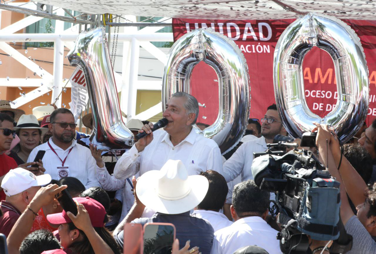 Adán Augusto López Hernández cumple 100 Asambleas Informativas en su recorrido nacional, para dar a conocer los avances y logros de la Cuarta Transformación